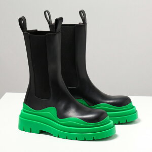 BOTTEGA VENETA �{�b�e�K���F�l�^ �~�h���u�[�c TIRE BOOTS �^�C�� 630297 VBS50 ���f�B�[�X ���U�[ �`�F���V�[�u�[�c �T�C�h�S�A ���� �V���[�Y �C 1477/BLACK-GR-GR