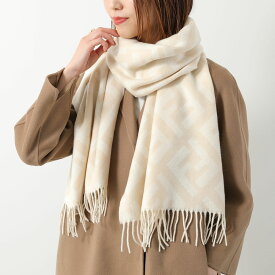 FENDI フェンディ FFマフラー FXT260 A8RS レディース カシミヤ フリンジ FF柄 ズッカ ストール ジャガードニット カラー3色 FXT260A8RSF0QE1