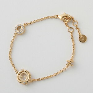 FENDI �t�F���f�B �u���X���b�g 8AL085 ATEP ���f�B�[�X �G�o�[���E���h �N���X�^�� �`�F�[�� �A�N�Z�T���[ F089U/SOFT-GOLD+CRYSTAL