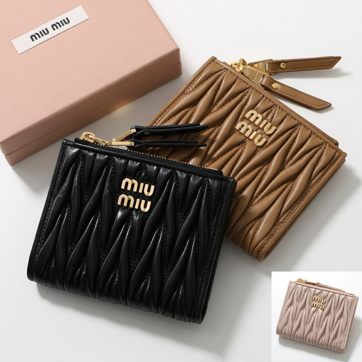 楽天市場】MIUMIU ミュウミュウ 二つ折り財布 MATELASSE マテラッセ 