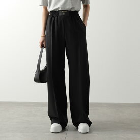 CELINE セリーヌ イージーパンツ Triomphe トリオンフ RP0F13863.38NO レディース ストレートパンツ タック レザーパッチ ブラック
