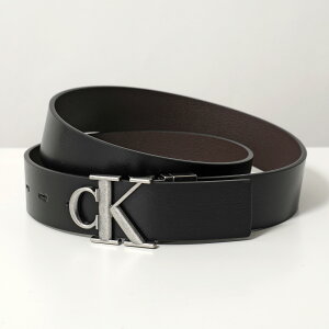 Calvin Klein �J���o���N���C�� �x���g CK BUCKLE TUMBLED 35MM ADJ/REV �o�b�N�� �^���u���h LV04D7049G �����Y ���o�[�V�u�� ���U�[ V8L/Black-CK-Dark-Brown