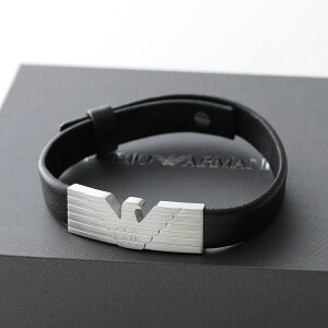 EMPORIO ARMANI �G���|���I�A���}�[�j ID�u���X���b�g EGS3075040 �����Y �X�e�����X�X�`�[�� ���U�[ �C�[�O�����S �A�N�Z�T���[ �u���b�N+�V���o�[