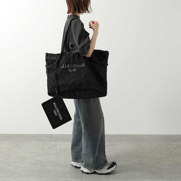 美品 バレンシアガ トートバッグ ポーチ付き ブラック×ホワイト ポーチ 