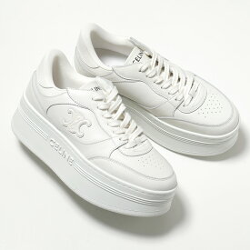 CELINE セリーヌ スニーカー BLOCK SNEAKERS ブロックウェッジ スニーカー 366475189C.01OP レディース トリオンフ レザー ローカット 厚底 5.5cm シューズ 靴 OPTIC-WHITE