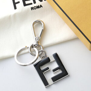 FENDI �t�F���f�B �L�[�z���_�[ 7AP107 B09 �����Y �L�[�����O �X�N�G�A FF���S ���^�� �`���[�� F0VD1/PALLADIUM+BLACK 7AP107B09F0VD1