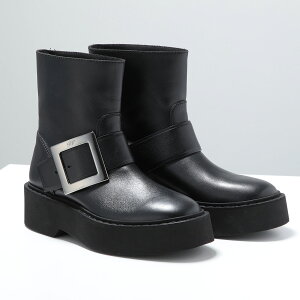 ROGER VIVIER ���W�F���B���B�G �V���[�g�u�[�c VIV RANGERS HIGH MET BIKERS BOOTIE ���B�� �����W���[�Y RVW74038980TTQ ���f�B�[�X ���U�[ ���^���o�b�N�� �V���[�Y ���� �C B999/NERO RVW74038980TTQB999