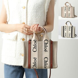 Chloe クロエ トートバッグ WOODY SMALL ウッディ スモール CHC22AS397I26 レディース リネン ショルダーバッグ 鞄 カラー3色