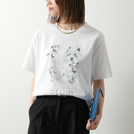 CELINE セリーヌ 半袖 Tシャツ RX0IH1242.01GD レディース ロゴ クルーネック コットンジャージー カットソー ホワイト