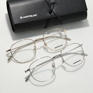 MONTBLANC モンブラン メガネ MB0213OA メンズ ウェリントン型 メタルフレーム 細フレーム クリングスタ…