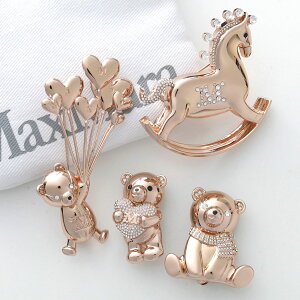 MAX MARA �}�b�N�X�}�[�� �u���[�` TEDDYBROOCH SHINY �e�f�B �V���C�j�[ ���f�B�[�X �N���X�^�� �N�} �F �s���o�b�` �J���[11�F