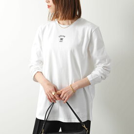 CELINE セリーヌ Tシャツ RX0LL1242.01OB レディース トリオンフ ロゴ 刺繍 クルーネック カットソー ロンT 長袖 ホワイト