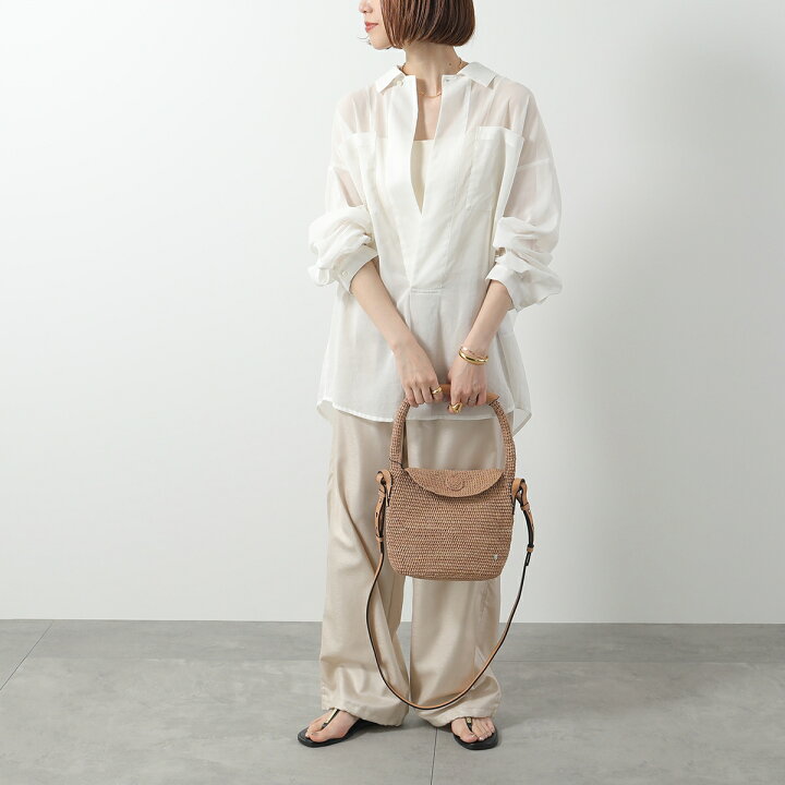 美品✨ヘレンカミンスキー チク ショルダーバッグ ラフィア×レザー 