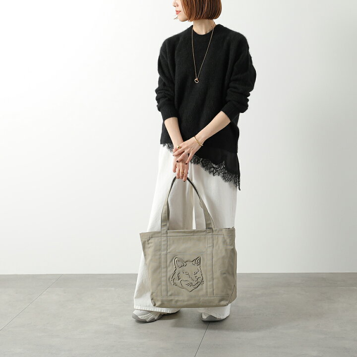 楽天市場】MAISON KITSUNE メゾンキツネ トートバッグ FOX HEAD LARGE 
