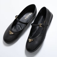PRADA プラダ バレエシューズ 1F793N 038 レディース トライアングルロゴ ナッパレザー バレリーナ フラ…