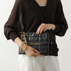 CELINE �Z���[�k �N���b�`�o�b�O 10L583EWJ.38NO ���f�B�[�X ���U�[ �L���e�B���O ���S �`�F�[�� ���X�g���b�g�t�� �|�[�` �� �u���b�N