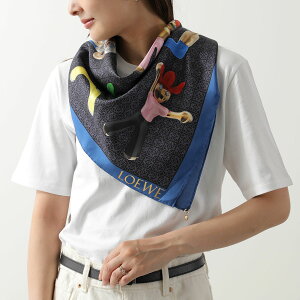 LOEWE ���G�x �X�J�[�t FSA1SS7X01 ���f�B�[�X ACROBAT �A�N���o�b�g �v�����g �V���N 90×90 �����` ���S 5387/NAVYBLU FSA1SS7X015387