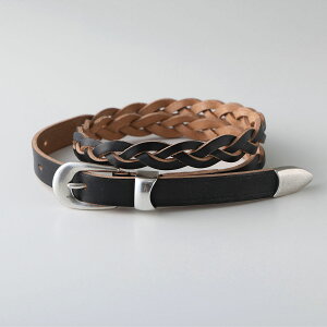 OUR LEGACY �A���[���K�V�[ �x���g 2 CM BRAIDED BELT A42382BB �����Y ���U�[ �i���[�x���g BlackLeather