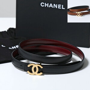 CHANEL �V���l�� �i���[�x���g AAC224 B25399 ���f�B�[�X ���o�[�V�u�� �R�R�}�[�N ���U�[ CC�}�[�N �u���b�N×�o�[�K���f�B�[ 1.5cm