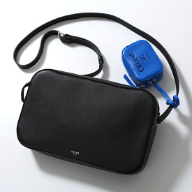 CELINE セリーヌ ショルダーバッグ L10593M60.GLK0 メンズ レディース チャーム付きメッセンジャーバッグ クロスボディ レザー 鞄 Black-UltraBlue