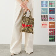 Merci メルシー トートバッグ MINI TOTE レディース ロゴ ミニトート コットン キャンバス チェック レオ…