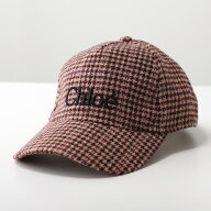 Chloe KIDS クロエ キッズ キャップ C21311 レディース ガールズ ロゴ刺繍 ハウンドトゥース柄 ウールブ…
