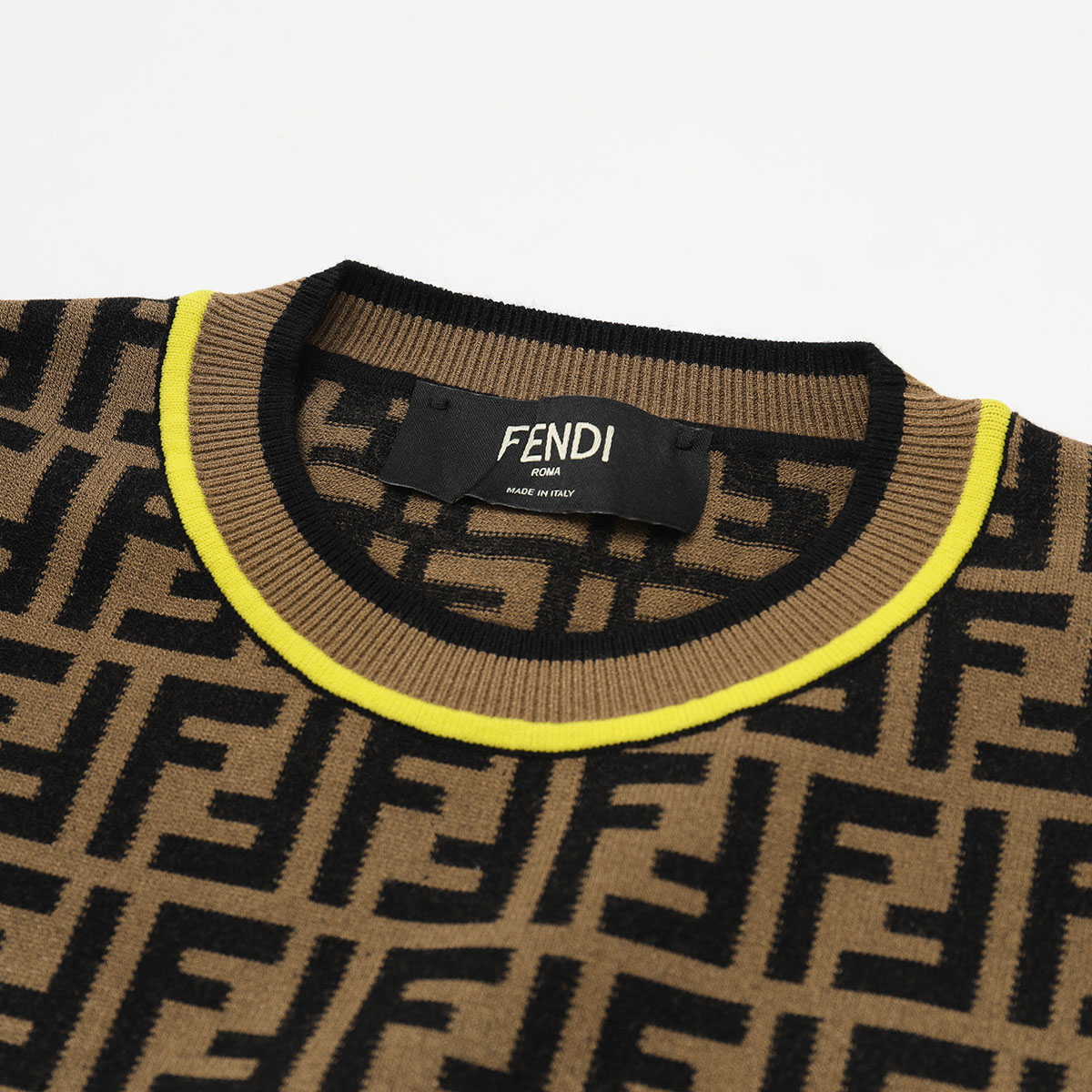 FENDI フェンディ FZZ481 AAV9 F0WF0 ウールブレンド クルーネック セーター ニット FFロゴ メンズ | インポートセレクト  musee