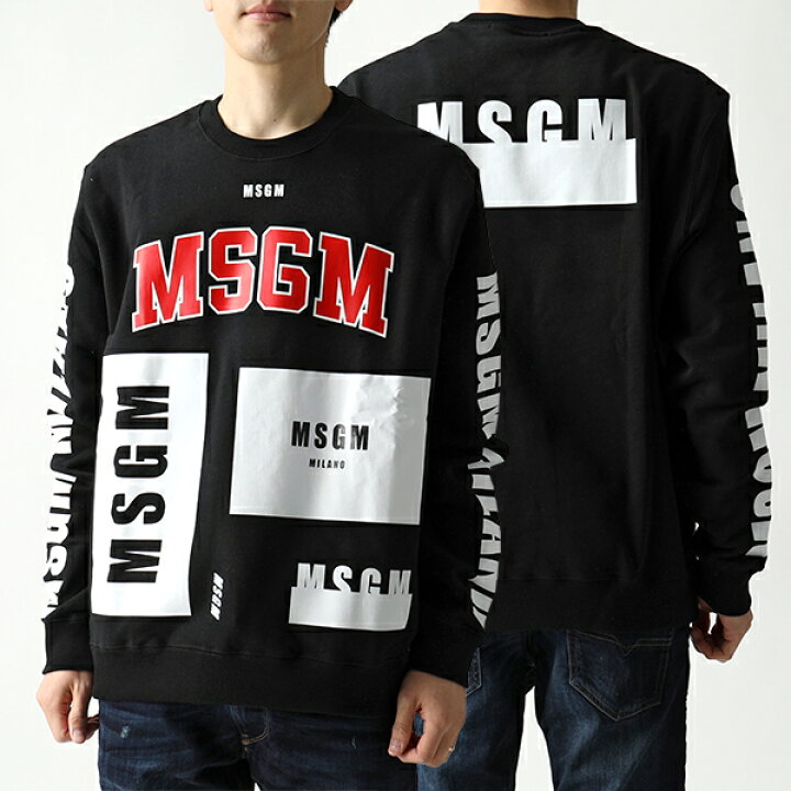 楽天市場 Msgm エムエスジーエム 2640 Mm173 長袖 スウェット スエット トレーナー ロゴコンビ ライト生地 99 メンズ インポートセレクト Musee