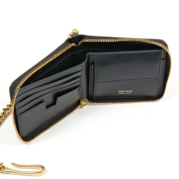 楽天市場 Tom Ford トムフォード Y0268t Cp9 ウォレットチェーン付き レザー 二つ折り財布 スモール ミニ財布 Blk メンズ インポートセレクト Musee