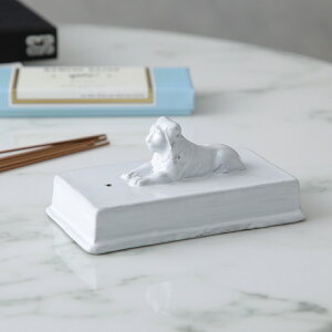 Astier de Villatte AXeBGEhEBbg CZXz_[ Lion on Slab Incense Holder ENCLIO3 CI   yԕisz