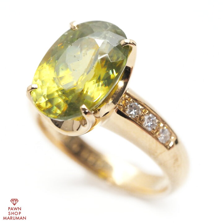 楽天市場】K18YG スフェーン ダイヤモンドリング#11 5.64ct 0.148ct  