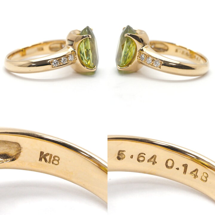 楽天市場】K18YG スフェーン ダイヤモンドリング#11 5.64ct 0.148ct 