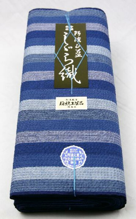 楽天市場】阿波しじら織 木綿着物 着尺 反物 No.115 送料無料 阿波正藍  