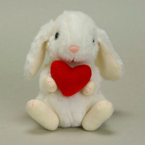 うさぎのロップイヤー ぬいぐるみ ハート ミルク【うさぎ/ウサギ/ラビット/うさぎぬいぐるみ/ウサギヌイグルミ/バレンタイン/日本製/おもちゃ/玩具】