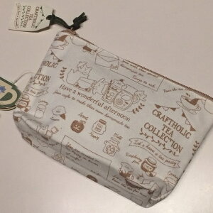 �e�B�[�p�[�e�B�[�N���t�g�@�L�����o�X�|�[�`�@�z���C�g�@Tea party CRAFT CANVAS POUCH WHITE C8745-1�y�N���t�g�z���b�N�^CRAFTHOLIC�^�|�[�`�z�y�y�M�t_���b�Z���́z