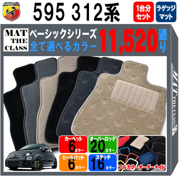 楽天市場】【ポイント5倍】アバルト 595 312 系 1台分＋ラゲッジマット 