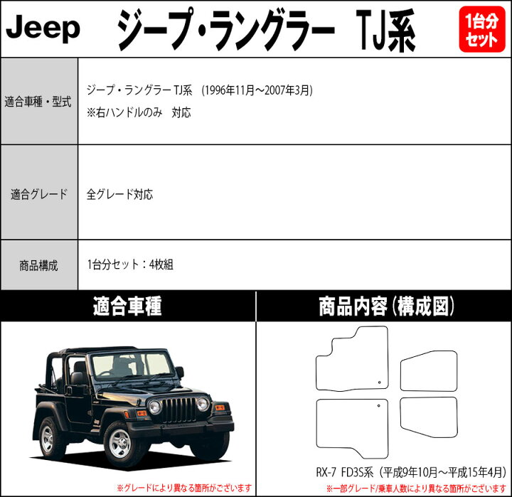 楽天市場】【ポイント5倍】ジープ ラングラー TJ 系 1台分 セット 