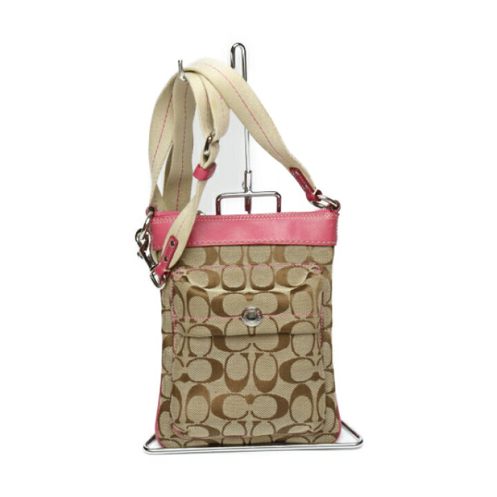 楽天市場 シグネチャー 斜めかけ キャンバス 70 コーチ カーキ ピンク ショルダーバッグ Coach Ss 中古 まつい質舗 福岡の質屋