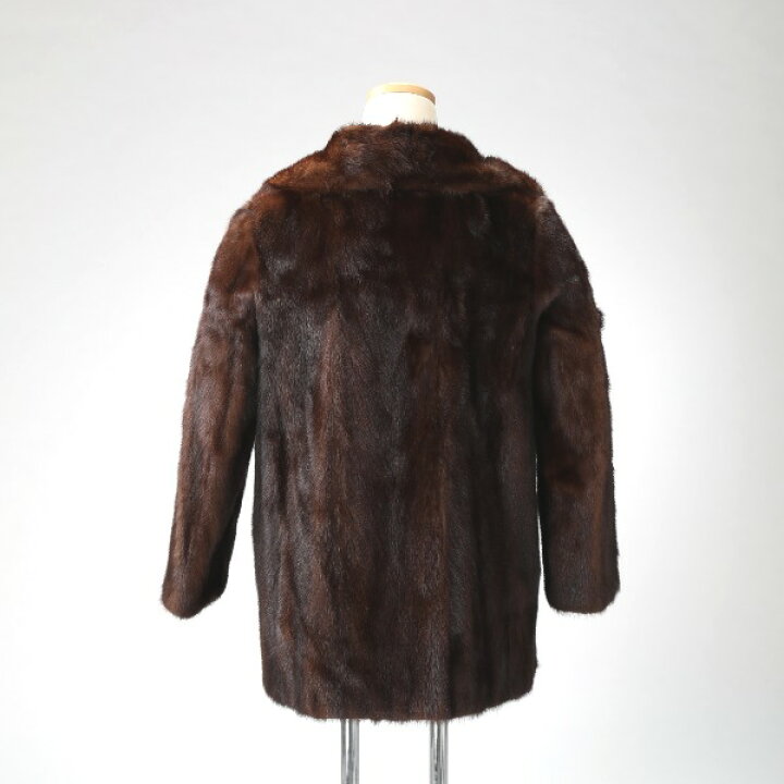 楽天市場】毛皮 ミンク 毛皮 ハーフコート ダークブラウン 【SS  
