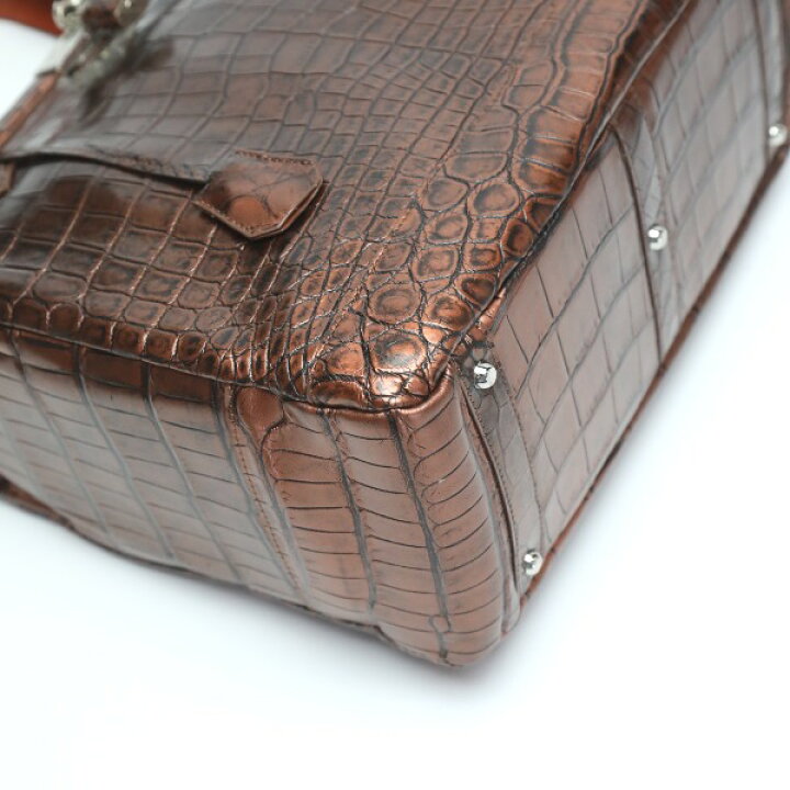 楽天市場】クロコダイル CROCODILE トートバッグ メタリック バーキン  