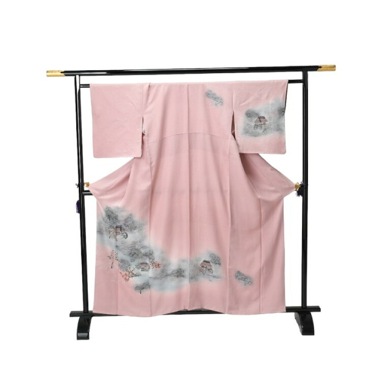 楽天市場】訪問着・付下 着物 和服 ダリア 山水画 うすピンク 【SS 