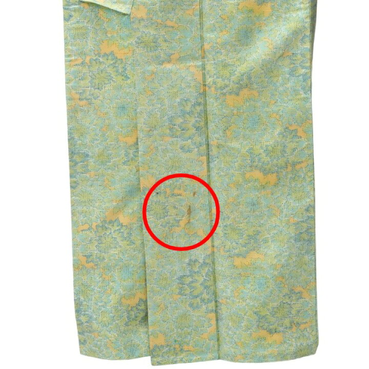 楽天市場】その他着物 着物 和服 細長着 シルク 若葉色 【H】 【中古 