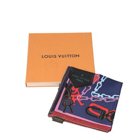 ルイヴィトン LOUIS VUITTON スカーフ スカーフ シルク100％ シルク M70404 ネイビー LV 【SS】 【中古】