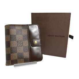 ルイヴィトン LOUIS VUITTON 二つ折り財布 カード用ポケットファスナー付財布 ダミエ コンパクト・ジップ ダミエキャンバス N61668 ブラウン LV 【SS】 【中古】