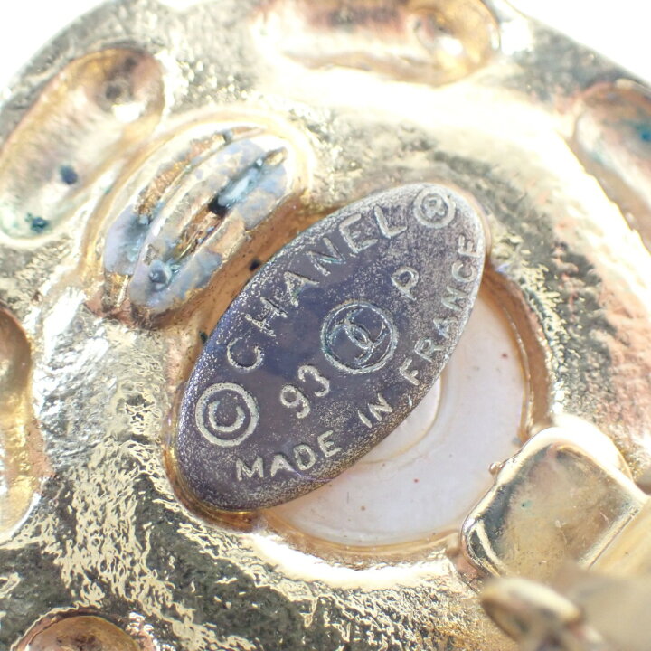 楽天市場】シャネル CHANEL イヤリング マメ有 ゴム無 大ぶり 93P GP 