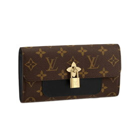 ルイヴィトン LOUIS VUITTON 長財布 ポルトフォイユ・フラワー モノグラム ブラック　パドロック モノグラムキャンバス M62577 ノワール LV 【SS】 【中古】