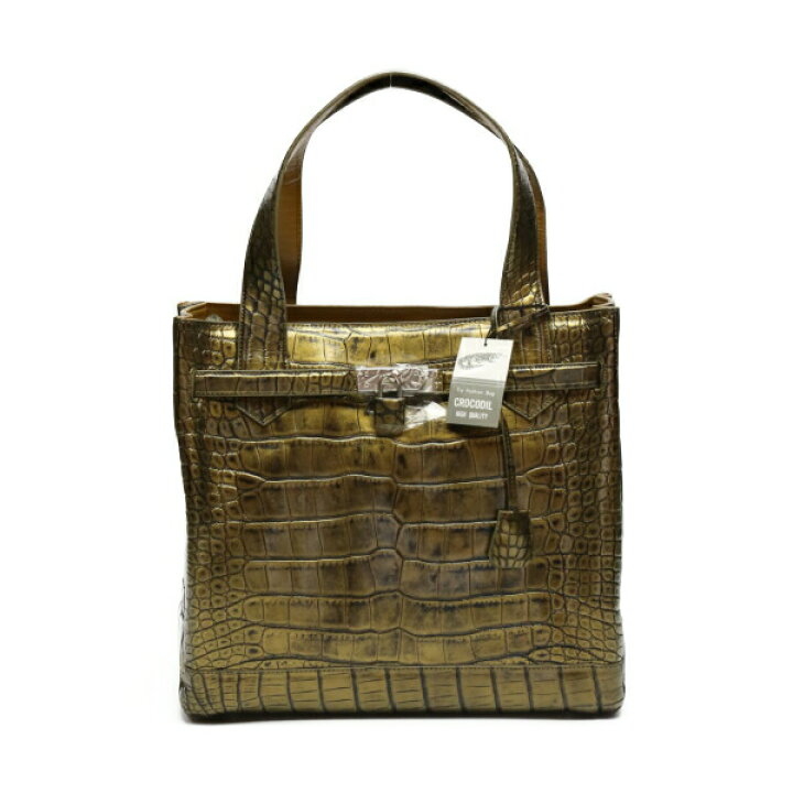 Crocodile - クロコダイル 3983 トートバッグ ゴールド CROCODILE 