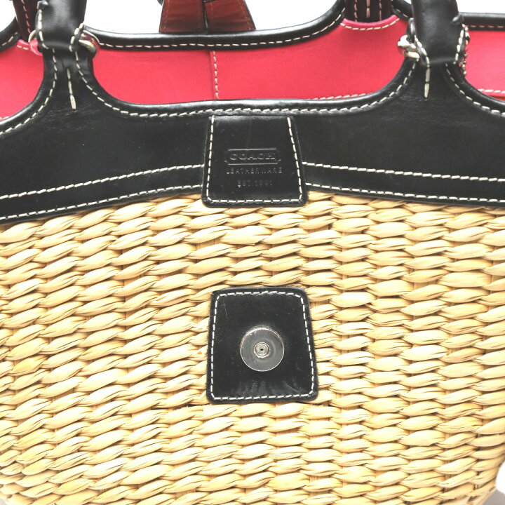 楽天市場】コーチ COACH ハンドバッグ ストロー×レザー トートバッグ 