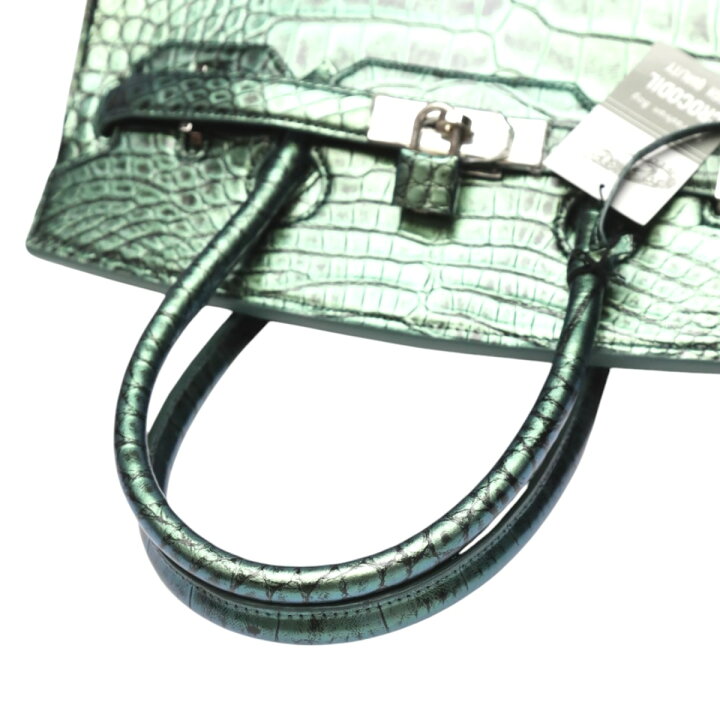 楽天市場】クロコダイル CROCODILE ハンドバッグ メタリック 30cm 