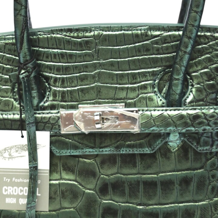 楽天市場】クロコダイル CROCODILE ハンドバッグ メタリック 30cm 